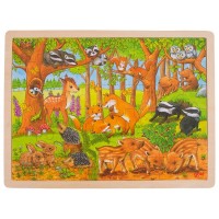 Goki drvene puzzle Šumske životinje, 24 kom
