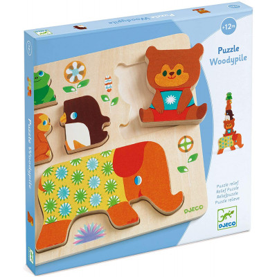 Djeco relief peg puzzle Woodypile