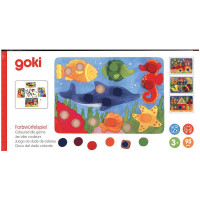 Goki board game with color cube